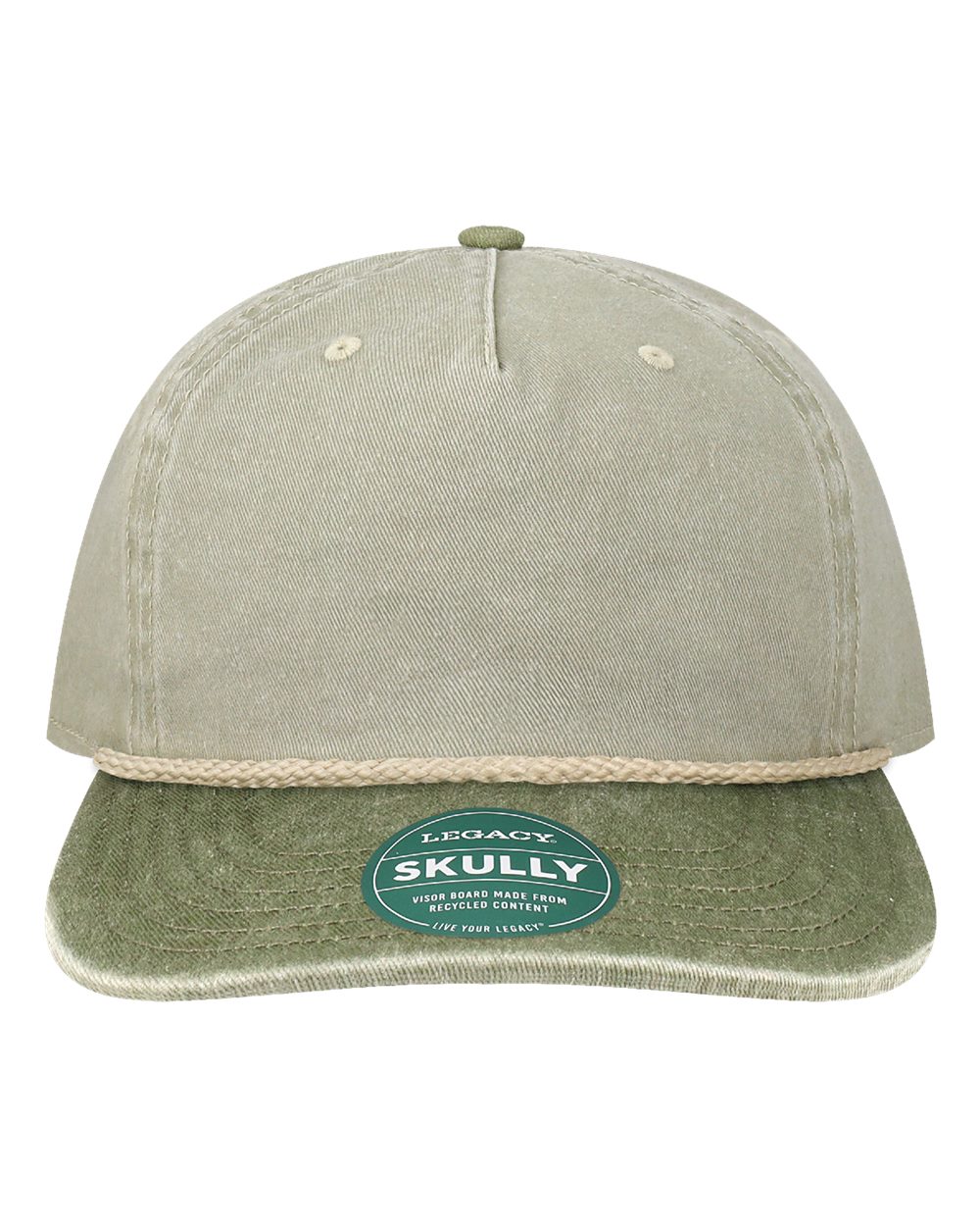 LEGACY Skully Rope Cap. SKULLY - Pebble/ Olive Green-Off White