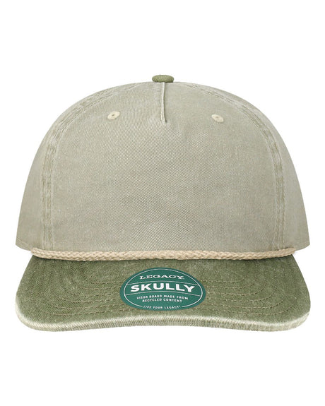 LEGACY Skully Rope Cap. SKULLY - Pebble/ Olive Green-Off White