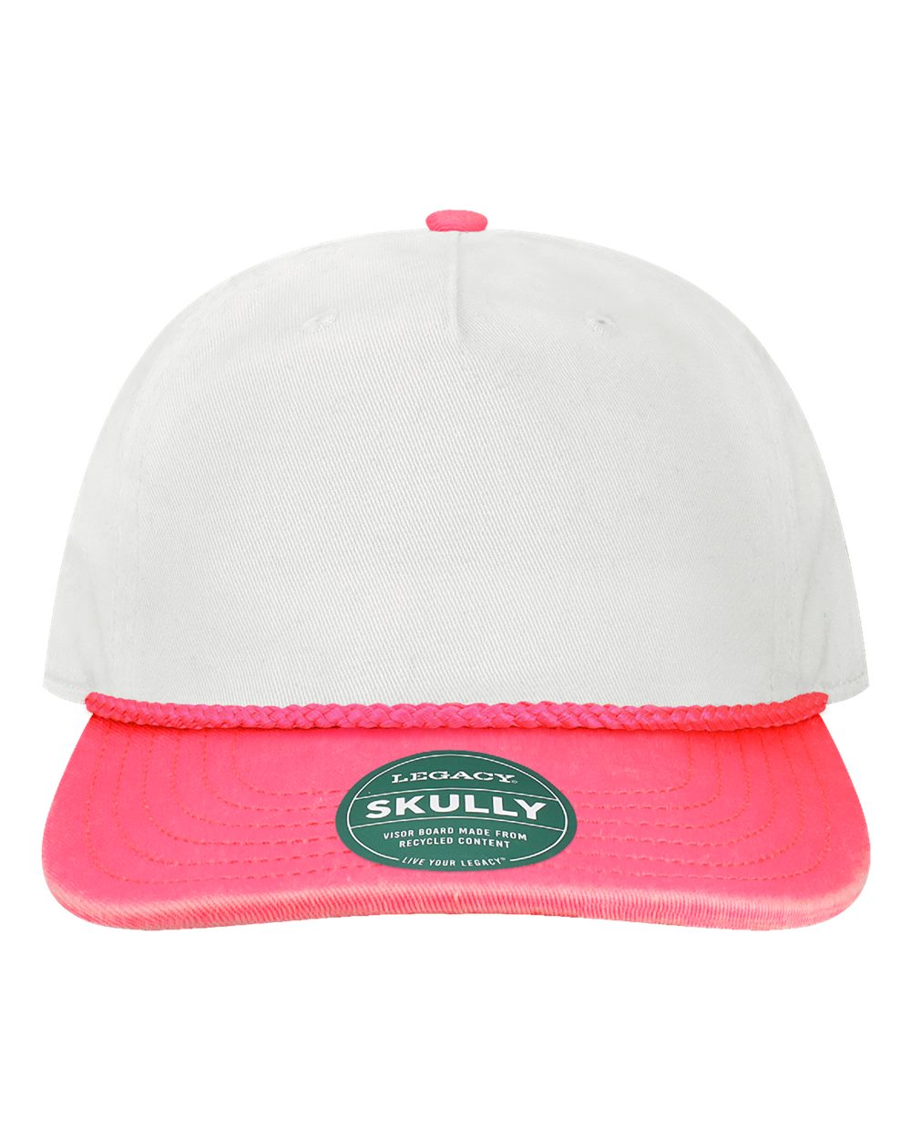 LEGACY Skully Rope Cap. SKULLY - White/ Neon Rose-Neon Rose