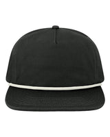 LOCALE Five-Panel Rope Cap. WILSON - Black/ White