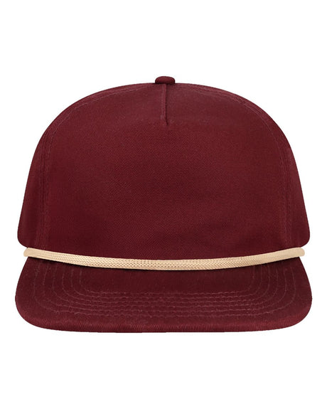 LOCALE Five-Panel Rope Cap. WILSON - Burgundy/ Cream