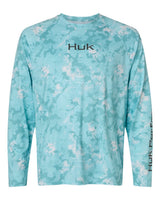 HUK Men's Airweight KS Printed Crewneck Pullover. H1200718 - Caicos