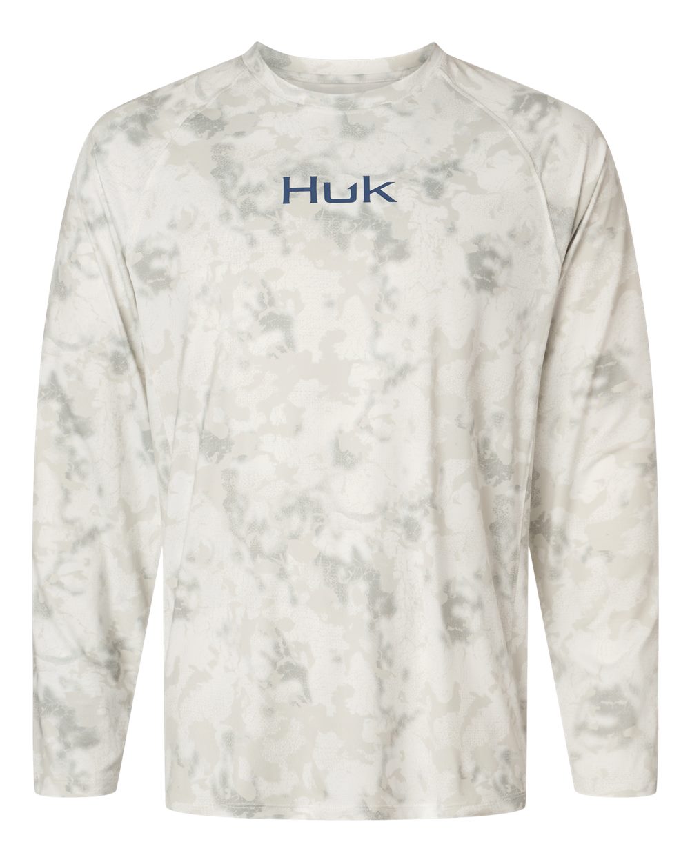HUK Men's Airweight KS Printed Crewneck Pullover. H1200718 - Egret