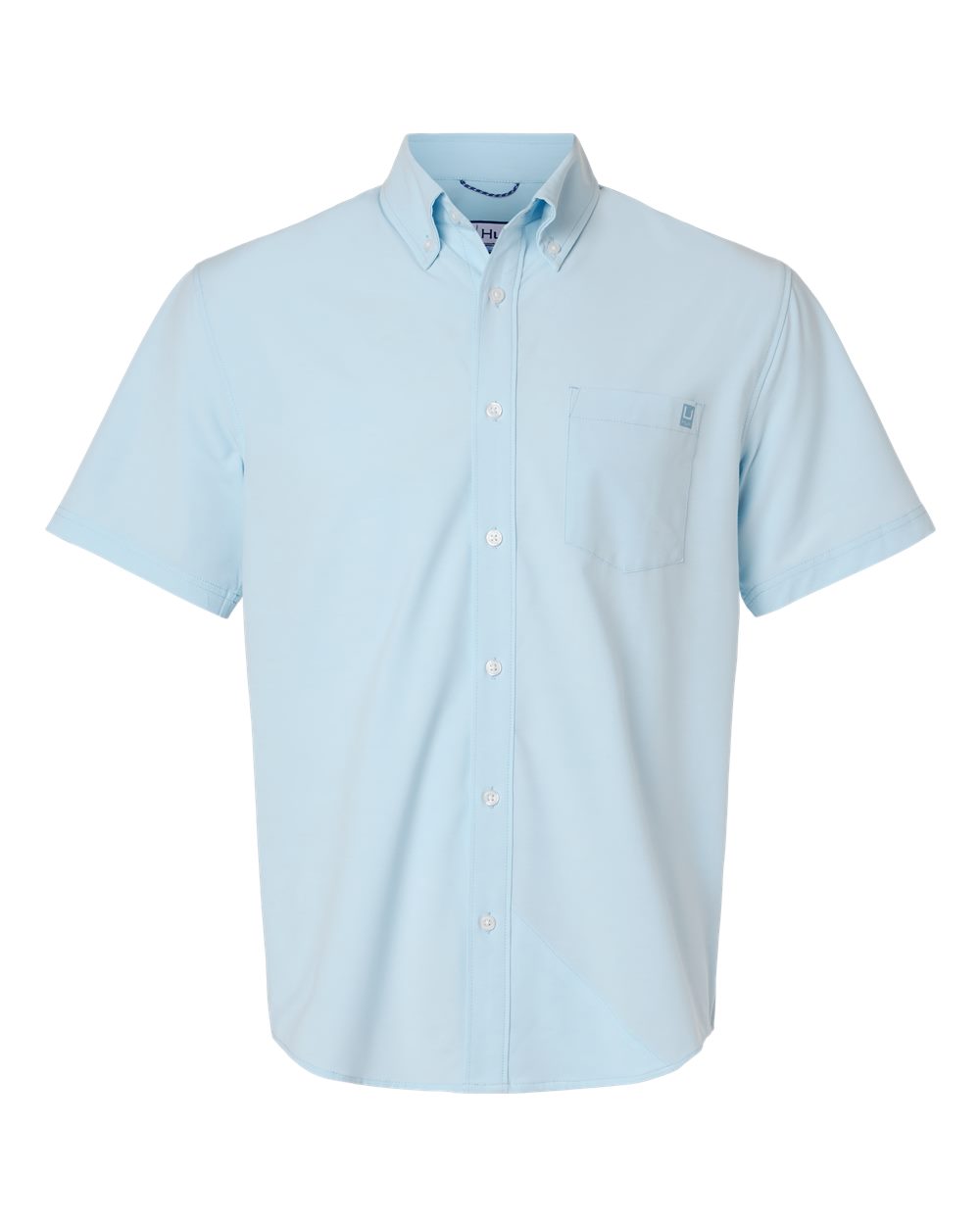 HUK Men's Kona Short Sleeve Solid Shirt. H150154 - Coastal Drift Heather