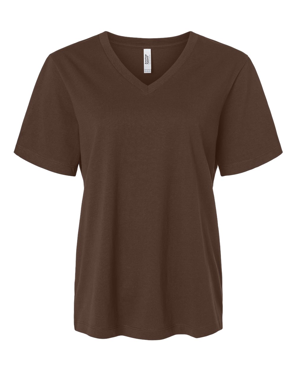 American Apparel Women's Midweight V-Neck Tee. 58V2 - Brown