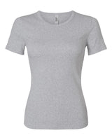 American Apparel Women's Baby Rib Fitted Tee. BR2102 - Heather Grey
