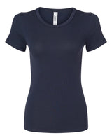 American Apparel Women's Baby Rib Fitted Tee. BR2102 - Navy