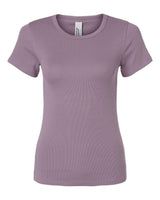 American Apparel Women's Baby Rib Fitted Tee. BR2102 - Smokey Violet