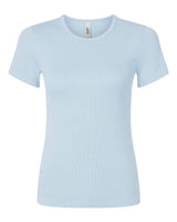 American Apparel Women's Baby Rib Fitted Tee. BR2102 - Powder Blue