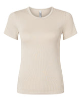 American Apparel Women's Baby Rib Fitted Tee. BR2102 - Bone