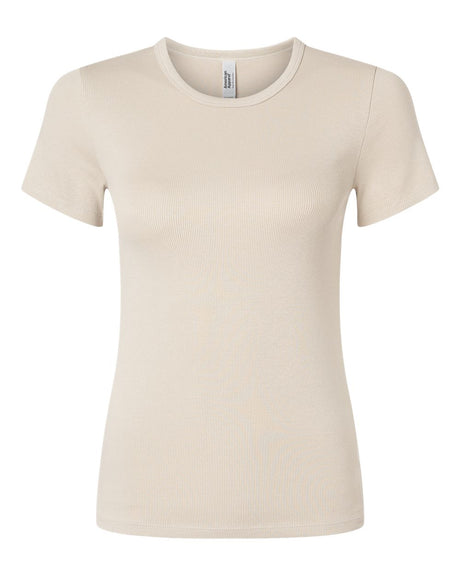 American Apparel Women's Baby Rib Fitted Tee. BR2102 - Bone