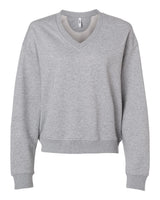 American Apparel Women's French Terry V-Neck Sweatshirt. FTV00 - Heather Grey
