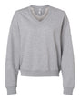 American Apparel Women's French Terry V-Neck Sweatshirt. FTV00 - Heather Grey