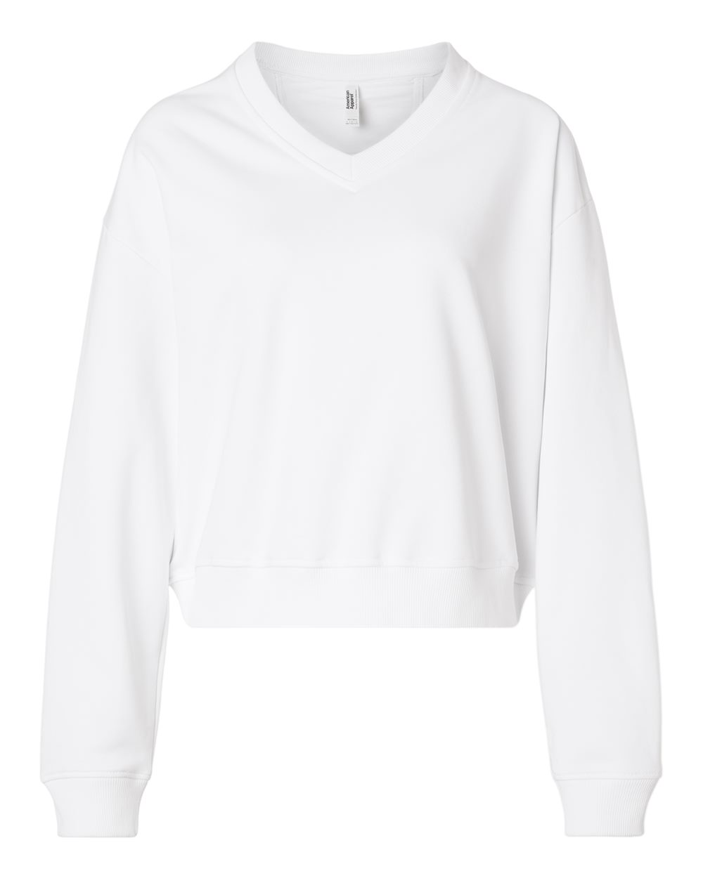 American Apparel Women's French Terry V-Neck Sweatshirt. FTV00 - White