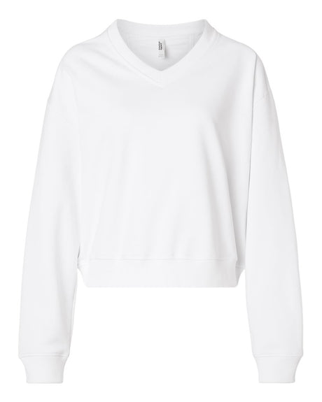 American Apparel Women's French Terry V-Neck Sweatshirt. FTV00 - White