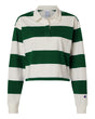Champion Women's Mid-Length Rugby Polo. CHRL01 - Athletic Dark Green/ Cream