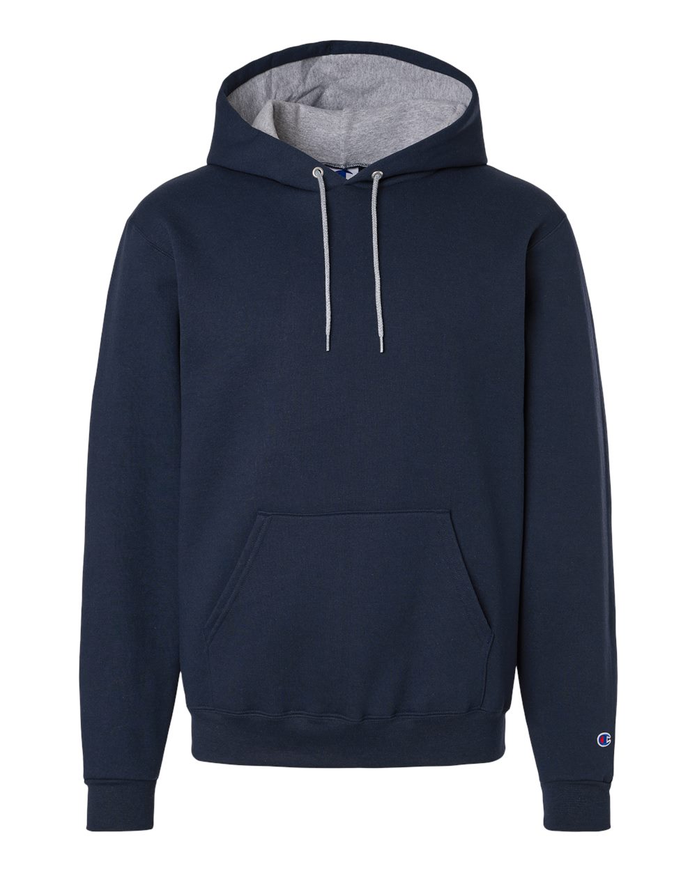 Champion Unisex Powerblend® Contrast Color Hooded Sweatshirt. S7CB0 - Navy/ Light Steel