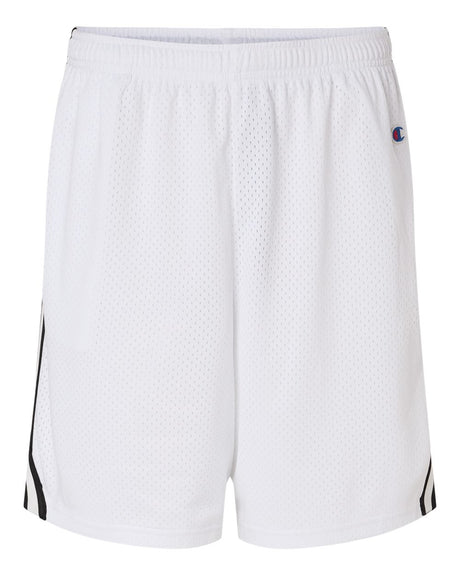 Champion Unisex 7" Game Mesh Shorts with Side Stripe. SM1600 - White