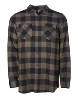 Independent Trading Co. Unisex Flannel Shirt. EXP50F - Brown/ Black