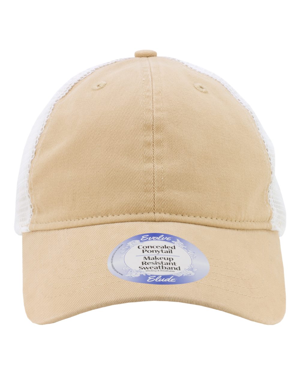 Infinity Her Women's Peached Twill Mesh Back Cap. ANNIE - Latte/ White