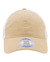 Infinity Her Women's Peached Twill Mesh Back Cap. ANNIE - Latte/ White