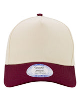 Infinity Her Women's Two-Tone Five-Panel Cap. COLBIE - Ivory/ Wine/ Leopard