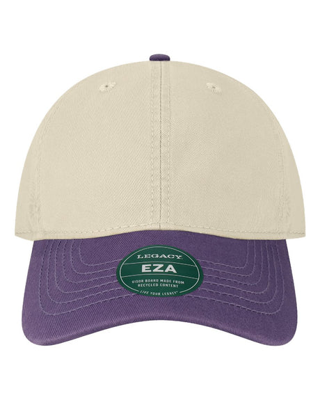 LEGACY Relaxed Twill Dad Hat. EZA - Stone/ Purple
