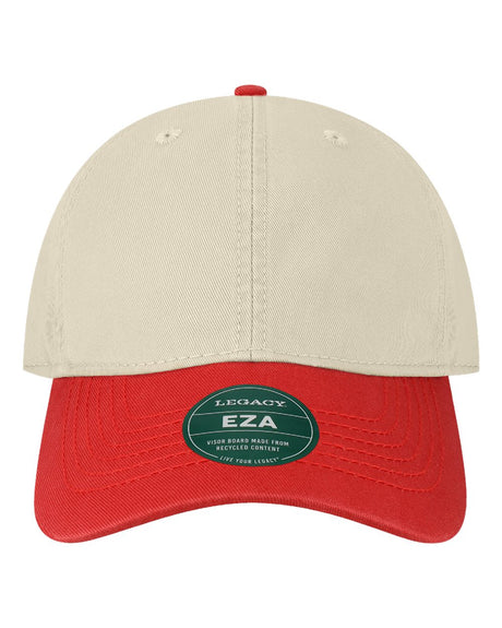 LEGACY Relaxed Twill Dad Hat. EZA - Stone/ Scarlet Red
