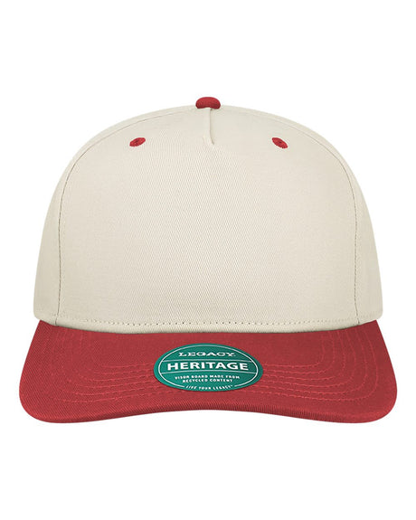 LEGACY Heritage Twill Cap. HTA - Stone/ Cardinal Red