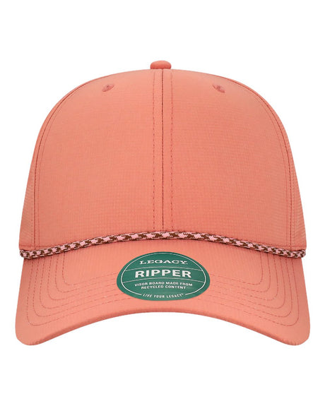 LEGACY Six-Panel Ripstop Rope Cap. RIPPER - Desert Rose-Pink/ Brown