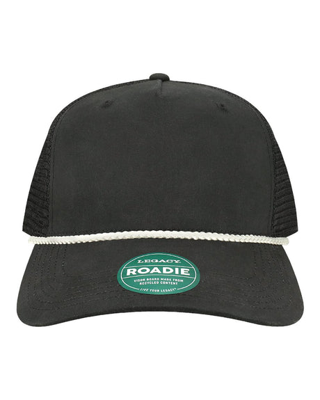 LEGACY Five-Panel Adjustable Cap. ROADIE - Black/ White