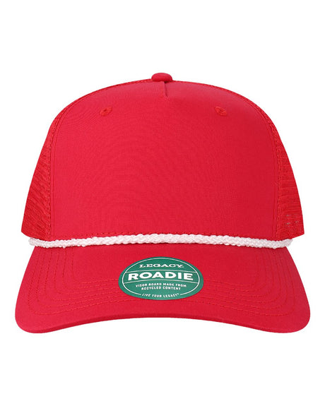 LEGACY Five-Panel Adjustable Cap. ROADIE - Scarlet Red/ White