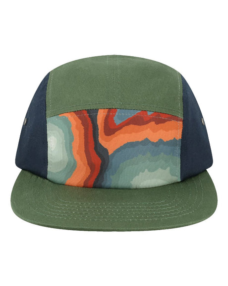 LOCALE Five-Panel Camper Hat. CAMPER - Dark Topo