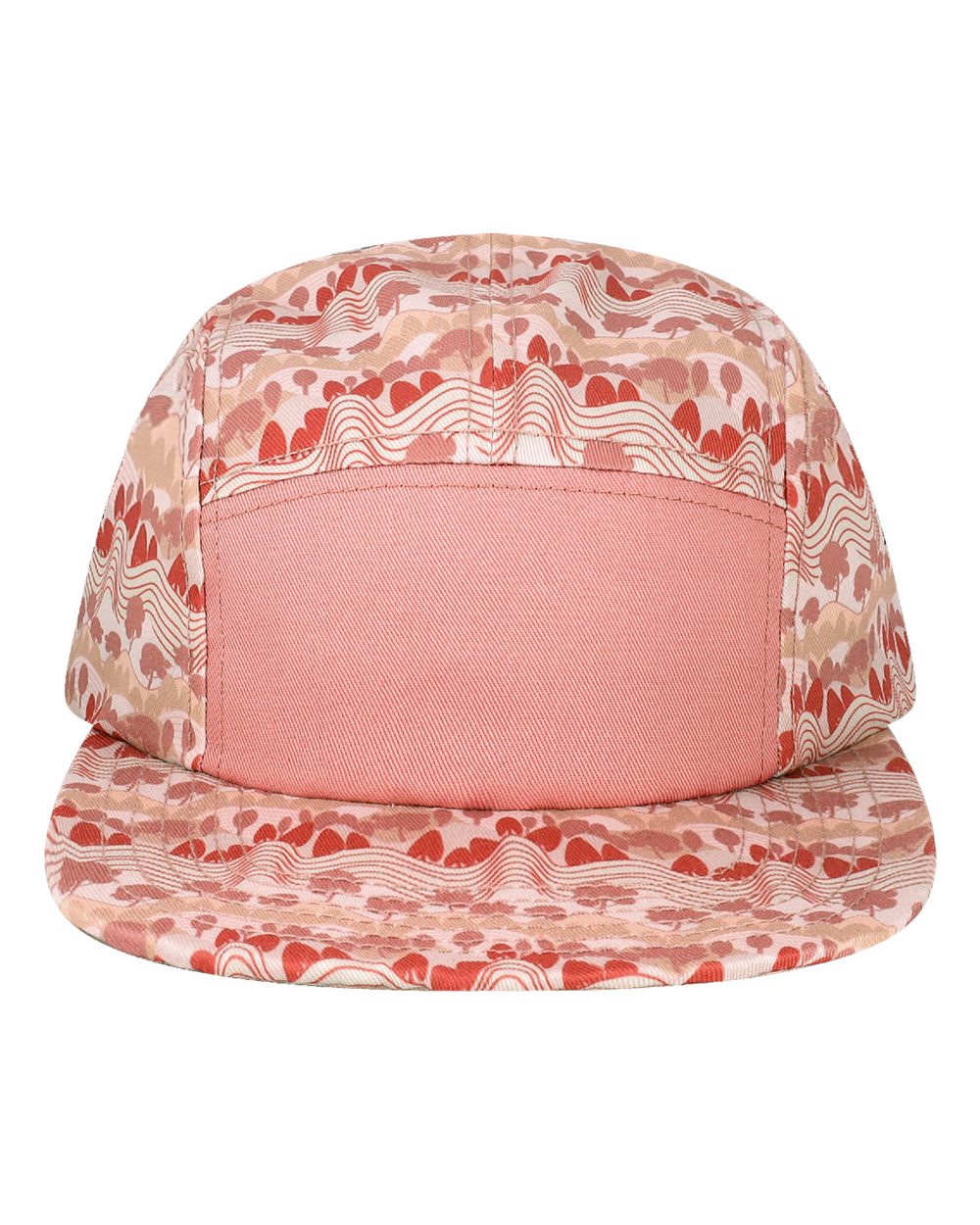LOCALE Five-Panel Camper Hat. CAMPER - Rose Wavy Tree