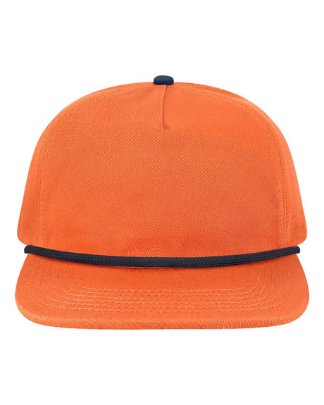 LOCALE Five-Panel Rope Cap. WILSON - Apricot/ Navy