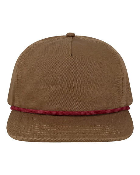 LOCALE Five-Panel Rope Cap. WILSON - Brown/ Burgundy