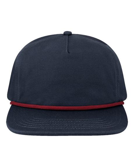 LOCALE Five-Panel Rope Cap. WILSON - Navy/ Maroon