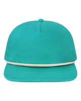 LOCALE Five-Panel Rope Cap. WILSON - Teal/ White