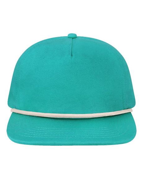 LOCALE Five-Panel Rope Cap. WILSON - Teal/ White