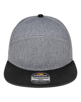Pukka Tradesman Hybrid Six-Panel Cap. 7001P - Dark Grey Heather/ Black