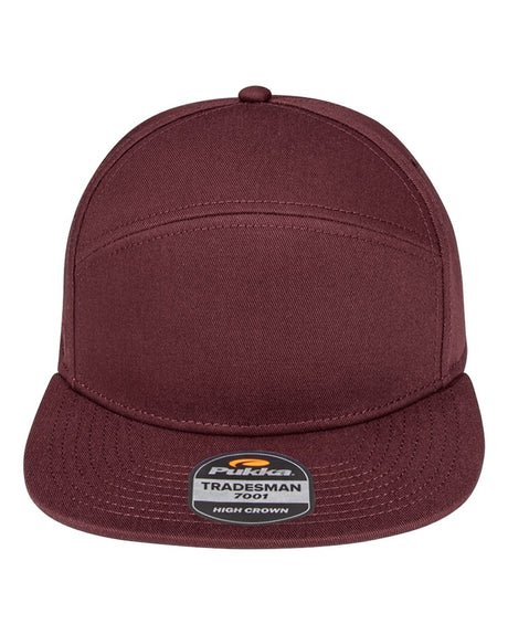Pukka Tradesman Hybrid Six-Panel Cap. 7001P - Maroon