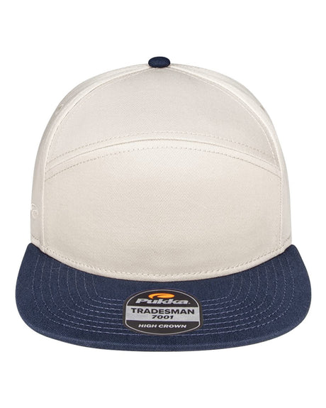 Pukka Tradesman Hybrid Six-Panel Cap. 7001P - Stone/ Navy