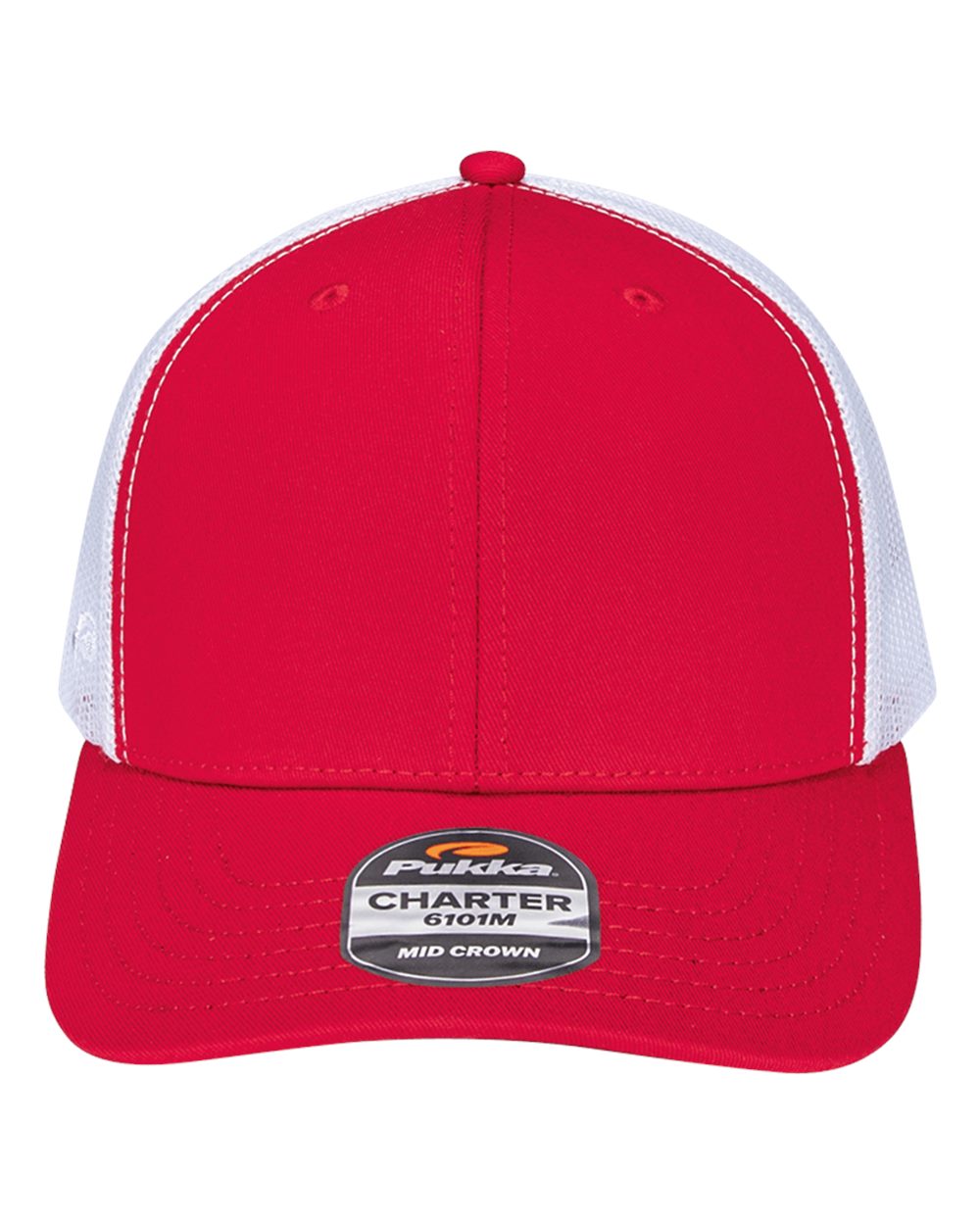 Pukka Charter Six-Panel Cap. 6101M - Red/ White