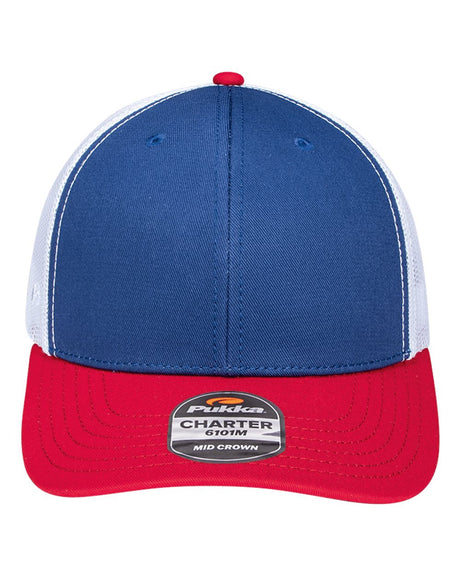 Pukka Charter Six-Panel Cap. 6101M - Royal/ Red/ White