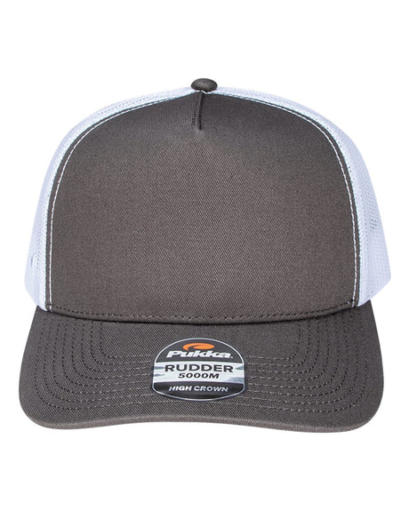 Pukka Rudder Five-Panel Cap. 5000M - Charcoal/ White