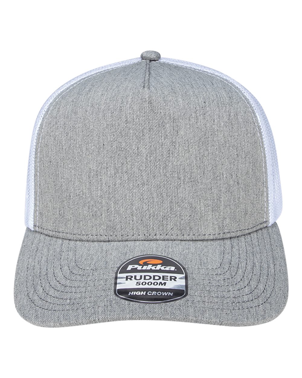 Pukka Rudder Five-Panel Cap. 5000M - Grey Heather/ White