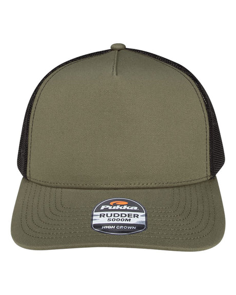 Pukka Rudder Five-Panel Cap. 5000M - Olive Green/ Black