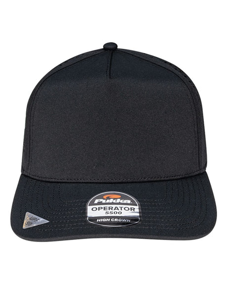 Pukka Operator Perforated Five-Panel Cap. 5500 - Black