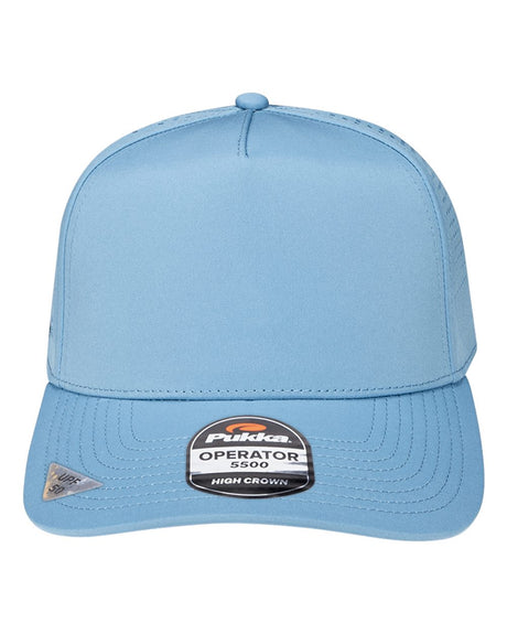 Pukka Operator Perforated Five-Panel Cap. 5500 - Carolina Blue