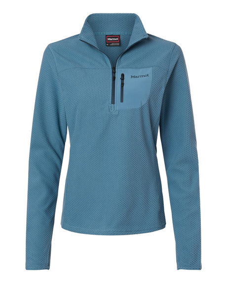 Marmot Women's Air Fleece Quarter-Zip Pullover. M16745 - Summer Storm